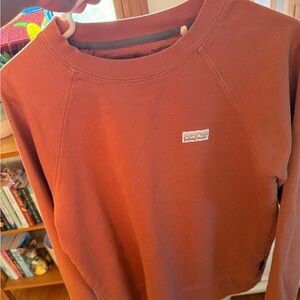 Patagonia burnt Orange Pullover Sweatshirt with Chest Logo
